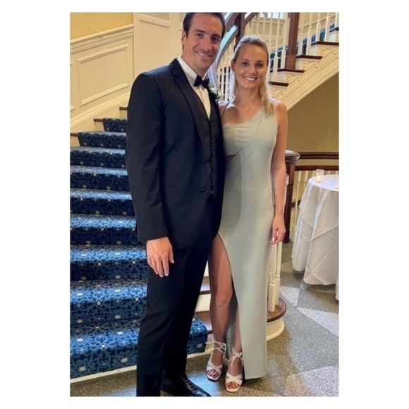 ATOIR x Revolve Time Stands Still One Shoulder Cutout High Slit Maxi Dress Sage - Picture 6 of 13